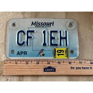 Missouri “ Show Me State” 2019 Cycle License Plate